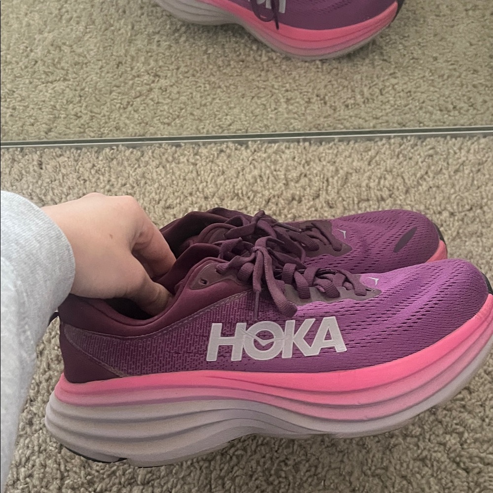 HOKA Women's Purple Running Shoes Bondi 8